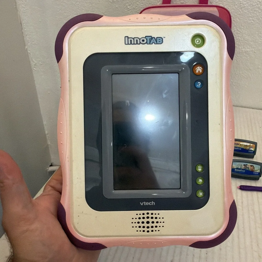 2 InnoTab 1 Learning System Tablets VTech 1268 with 3 Games & Backpack Case
